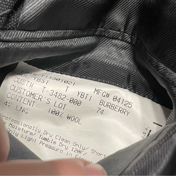 Burberry Windowpane Check Wool Blazer‎ Sports Coat 2 Button Mens 42L - Picture 9 of 9